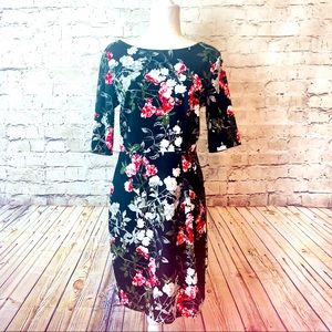 Banana Republic Black Floral Holiday Dress
